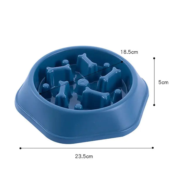 Bone Design Slow Feeder Pet Bowl (color options)