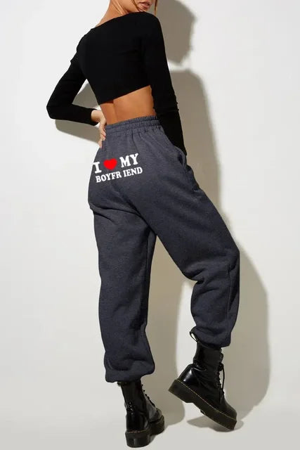 Printed Sweatpants- "I LOVE MY BOYFRIEND"