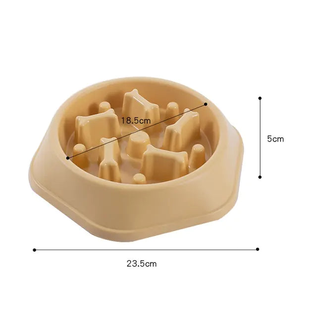 Bone Design Slow Feeder Pet Bowl (color options)