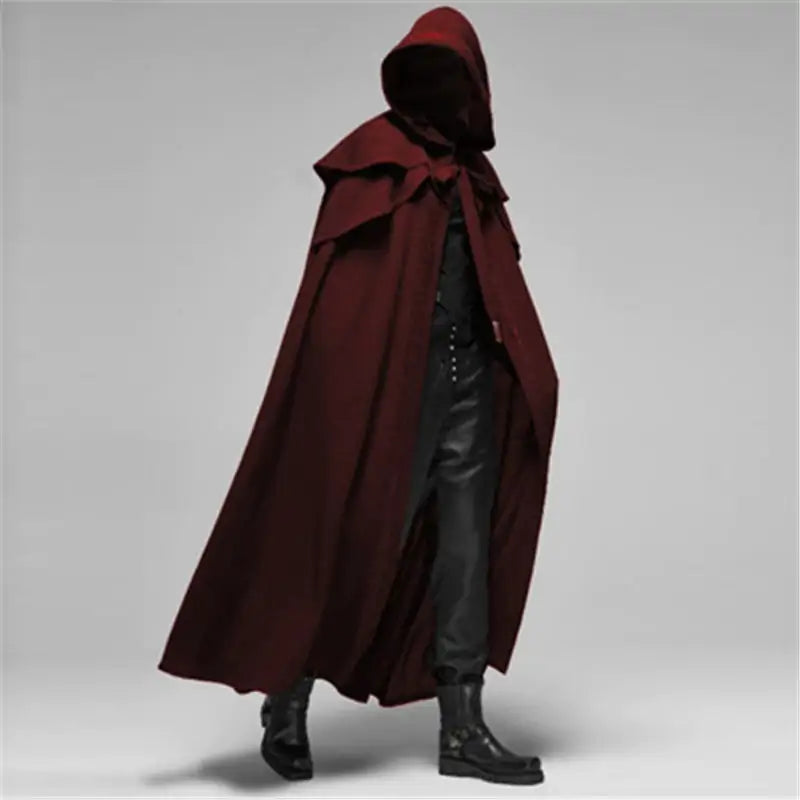 Hooded Solid Loose Men Cloak