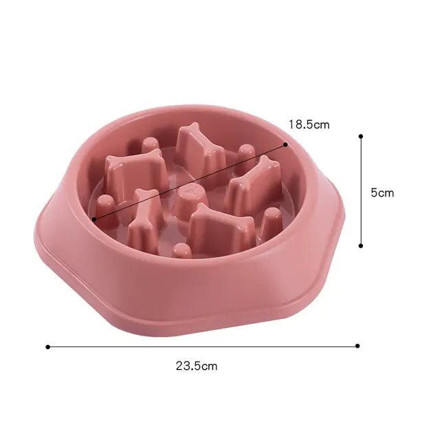 Bone Design Slow Feeder Pet Bowl (color options)