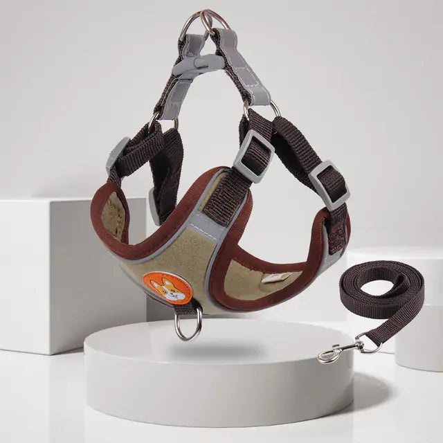 Reflective Pet Harness & Leash Set (size & color options)