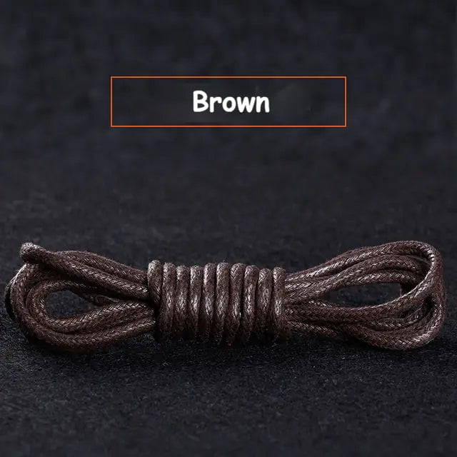 Cotton Waxed Round Shoelaces Set