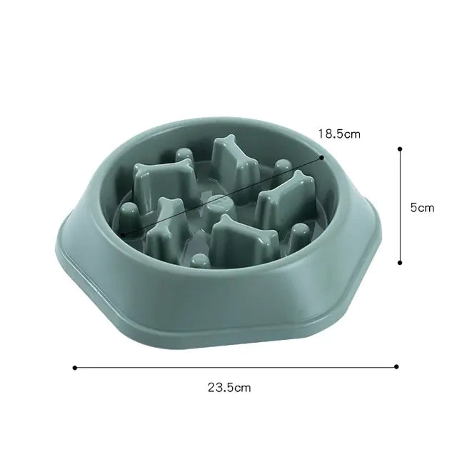 Bone Design Slow Feeder Pet Bowl (color options)