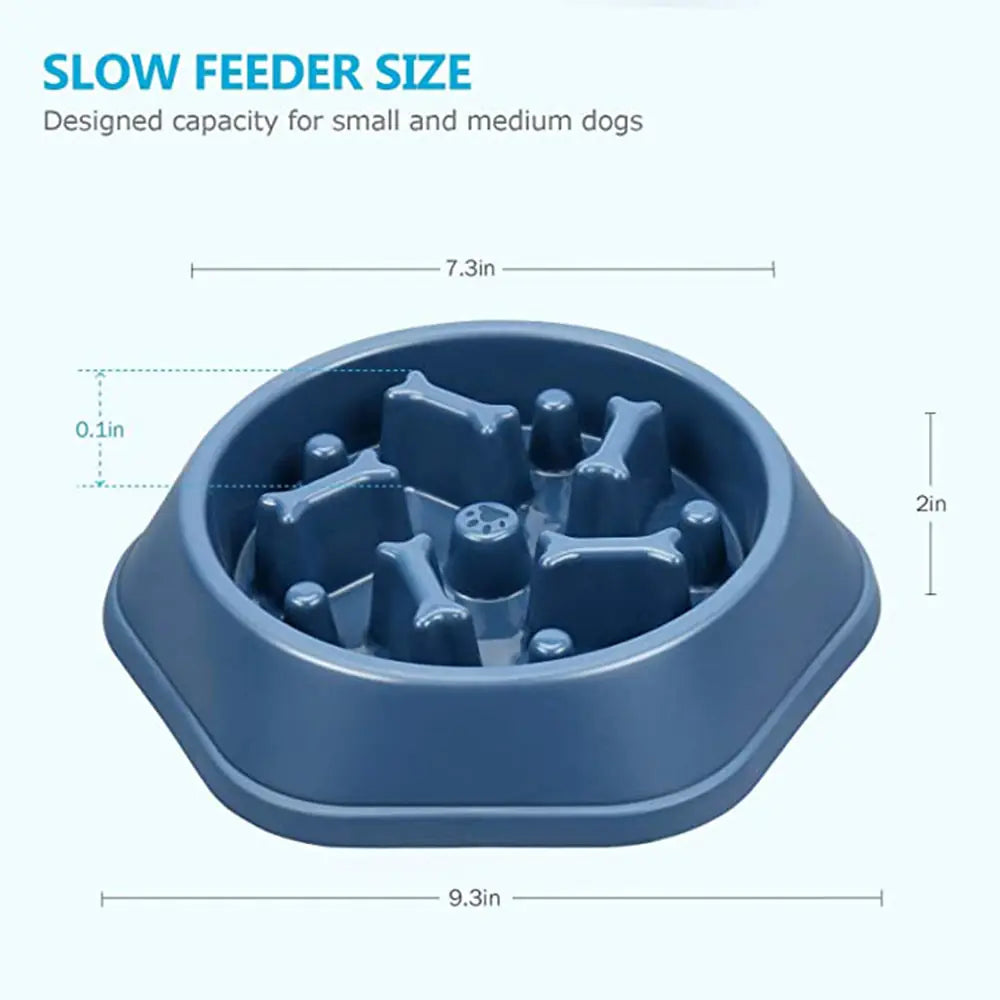 Bone Design Slow Feeder Pet Bowl (color options)