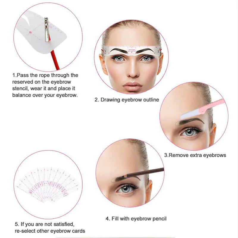 Reusable 12 Styles Eyebrow Stencil Set