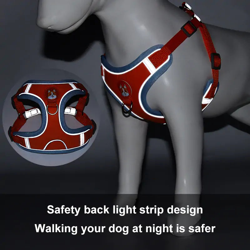 Reflective Pet Harness & Leash Set (size & color options)