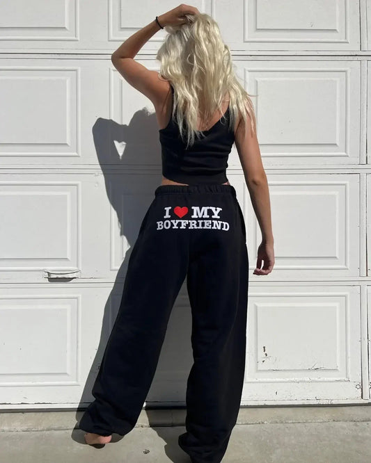 Printed Sweatpants- "I LOVE MY BOYFRIEND"