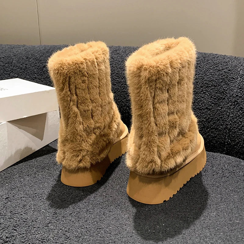 Thick Soled Fur Boots