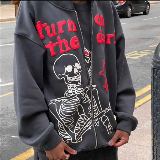 Skeleton Hoodie Zip Up