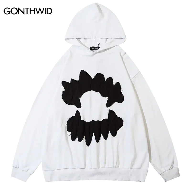 Ripped Teeth Patch Hoodies