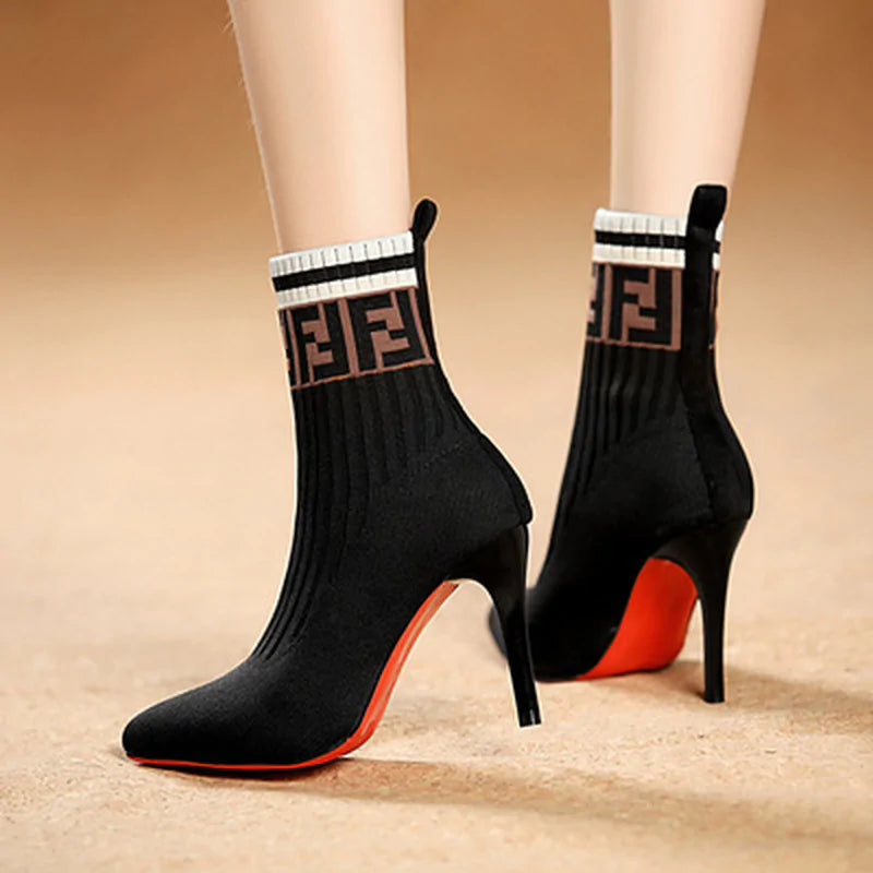 High- Heeled Sock Boot