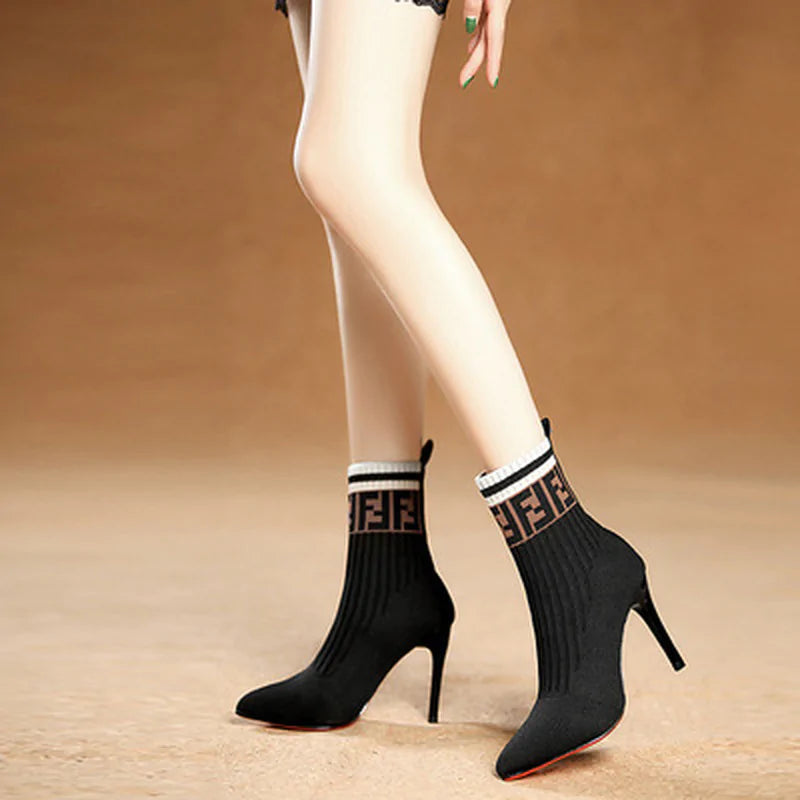 High- Heeled Sock Boot