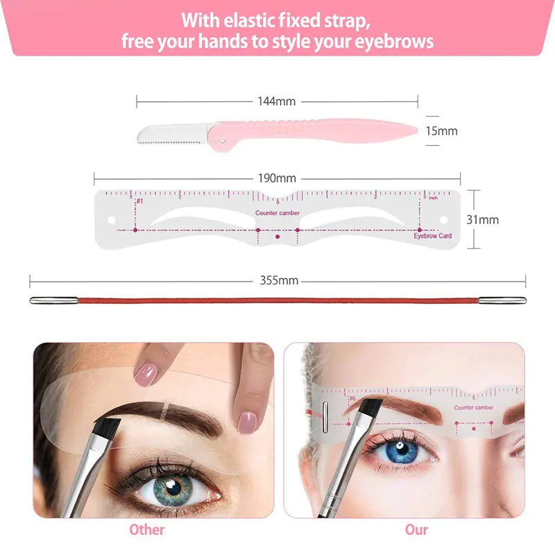 Reusable 12 Styles Eyebrow Stencil Set