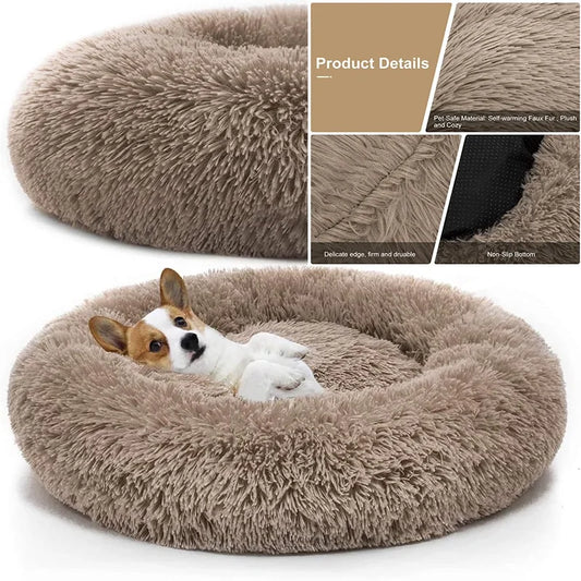 Plush Donut Cuddler Pet Bed