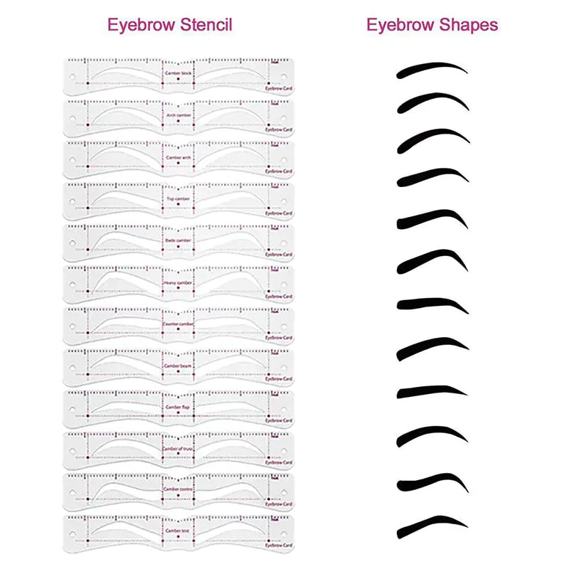 Reusable 12 Styles Eyebrow Stencil Set