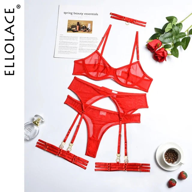 4 Piece Erotic Lingerie Set